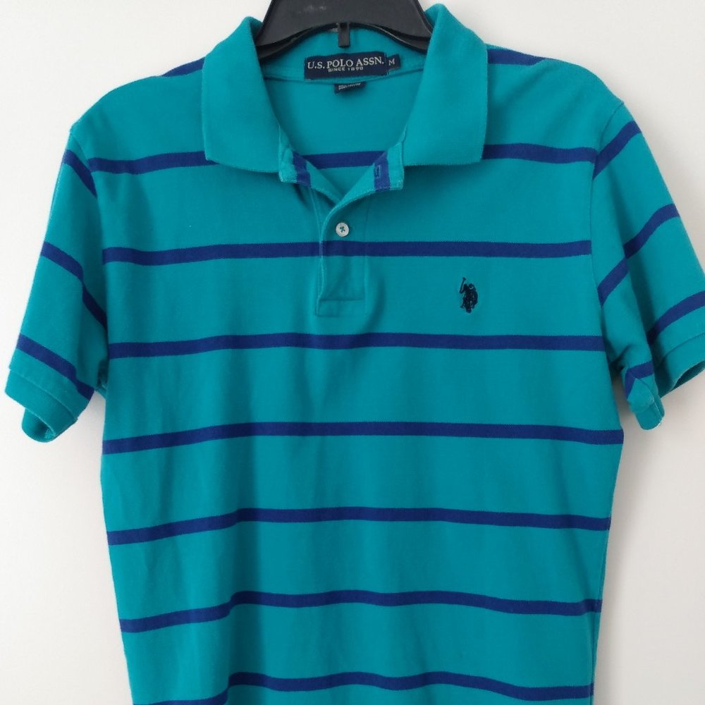 U.S. Polo Assn. Striped Blue Polo Shirt